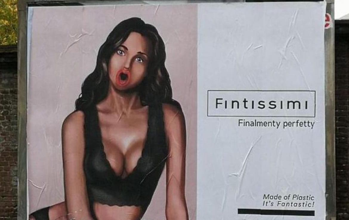 Affissione pubblicitaria "FINTISSIMI"