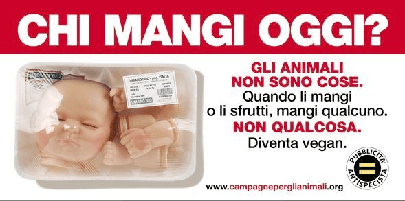 Affissioni: propaganda contro il consumo di carne